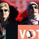 Clark County Commissioner and 2018 Nevada gubernatorial candidate Chris Giunchigliani (L) is introduced by Women’s March Co-Chairwoman Linda Sarsour during the Women’s March ‘Power to the Polls’ voter registration tour launch at Sam Boyd Stadium on January 21, 2018 in Las Vegas, Nevada.